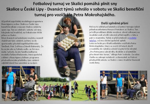 Benefiční turnaj ve prospěch Petra Mokrohajského.